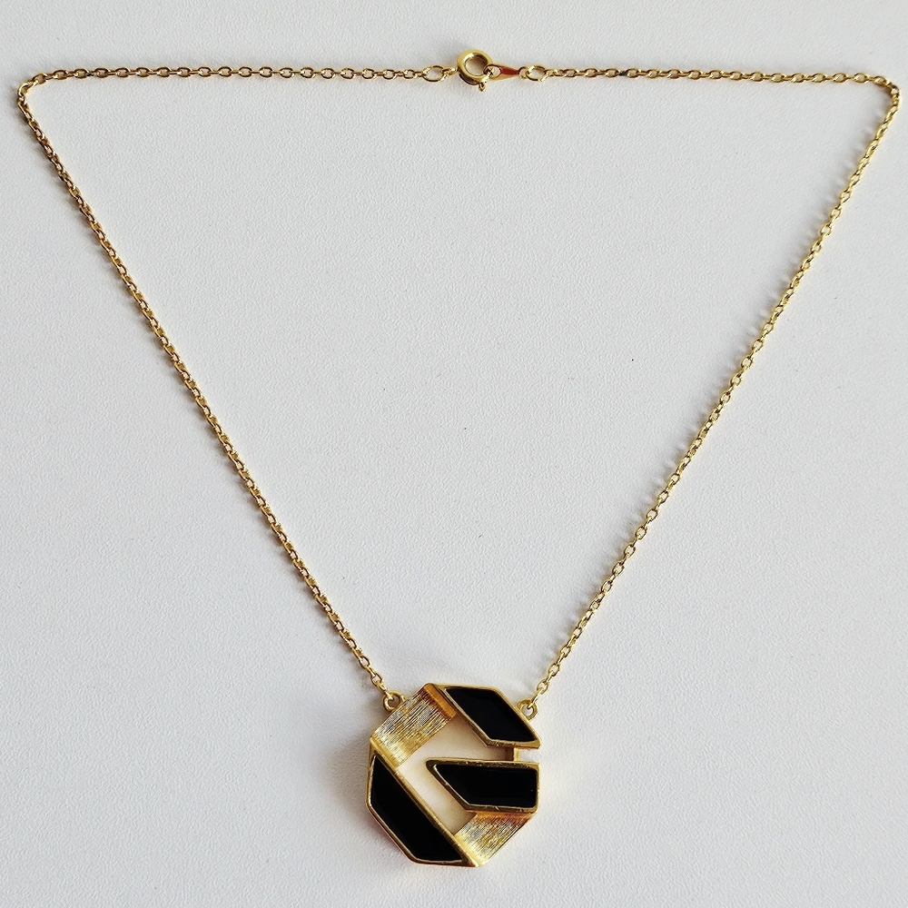 Givenchy Gold & Black Gold-plated Geometric Necklace - Picture 4 of 5
